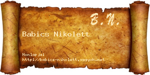 Babics Nikolett névjegykártya