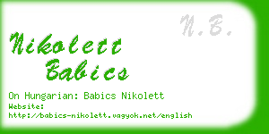 nikolett babics business card